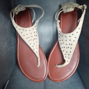 Cream Thong Type Sandal